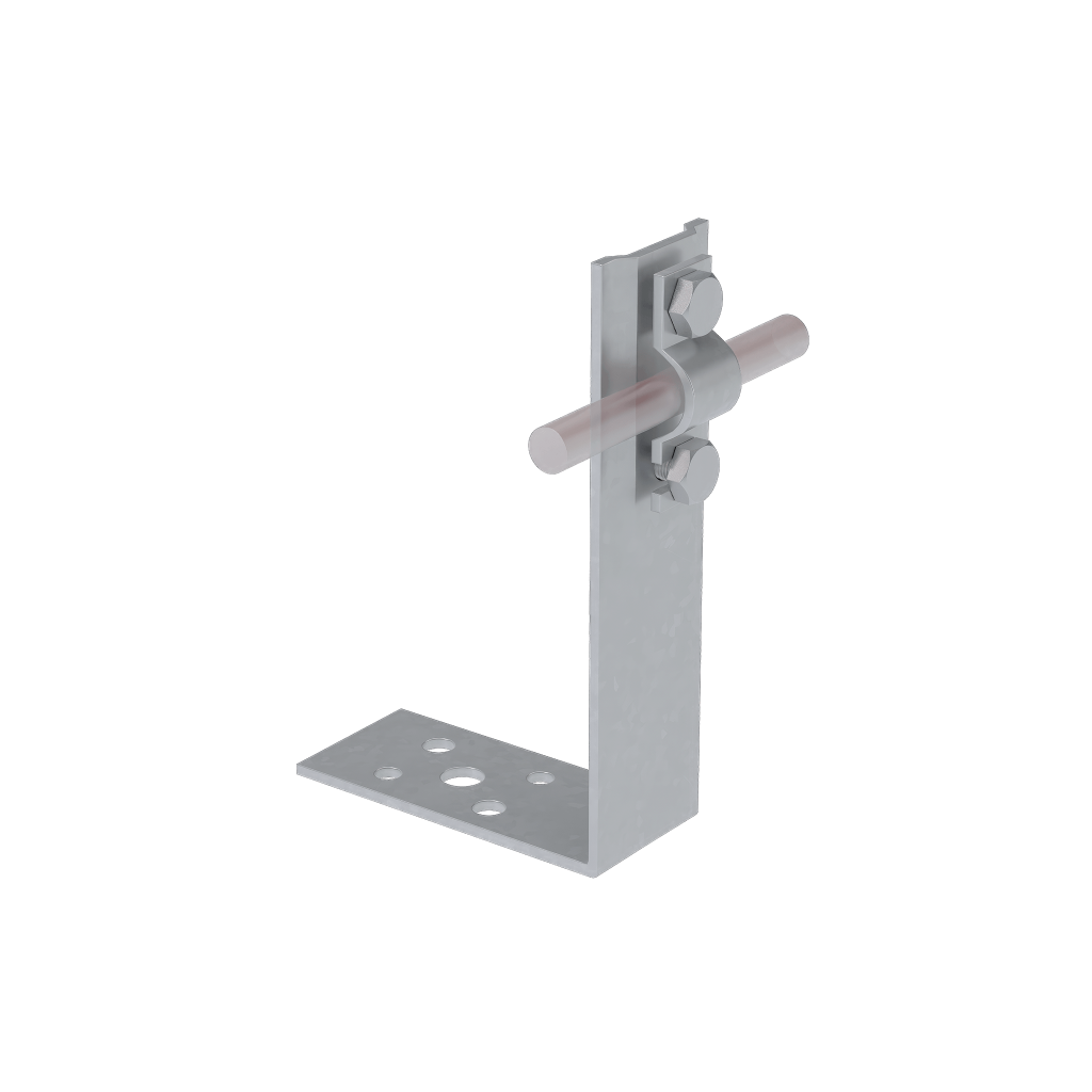 Угловой держатель болтовой для прутка Ø 5-10 мм H150 мм
