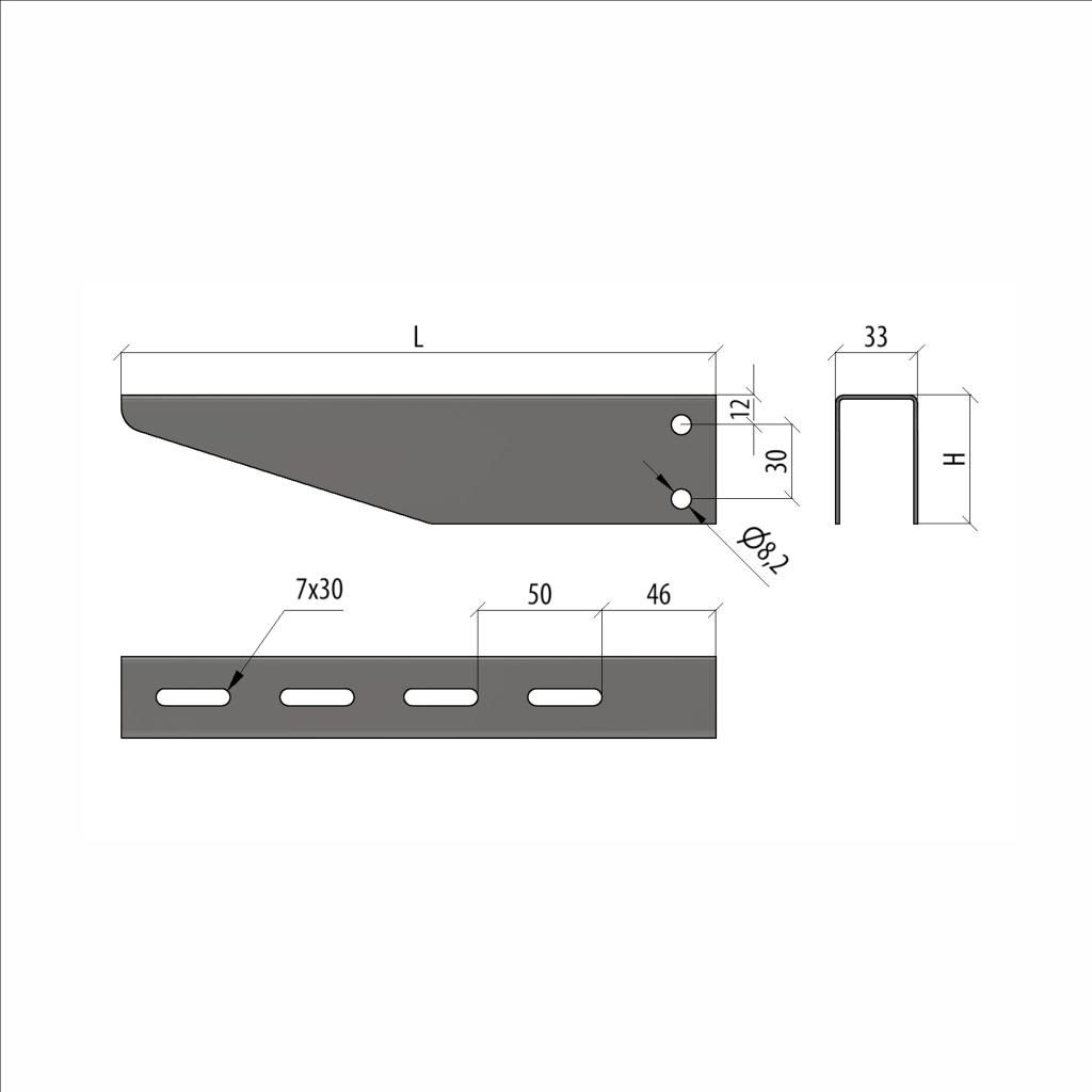LO0830 | Купить Консоль без опоры 300 мм с гарантей от производителя