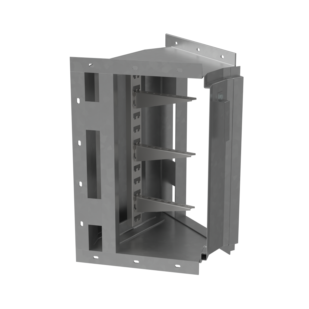Короб кабельный блочный угловой горизонтальный с внутренним углом поворота