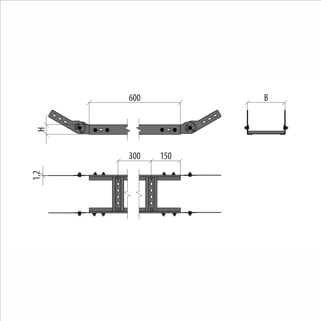 Вертикальный шарнирный угол 100х150х1,2 мм HD
