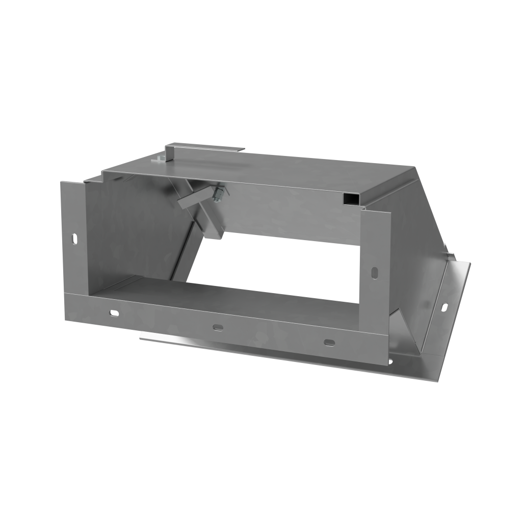 Короб кабельный блочный угловой с поворотом вниз одноканальный