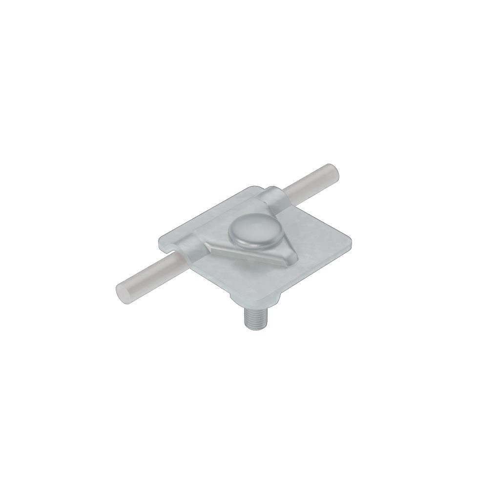 Универсальный соединитель для прутка Ø 5-10 мм с 1 пластиной 40х40 мм INOX304