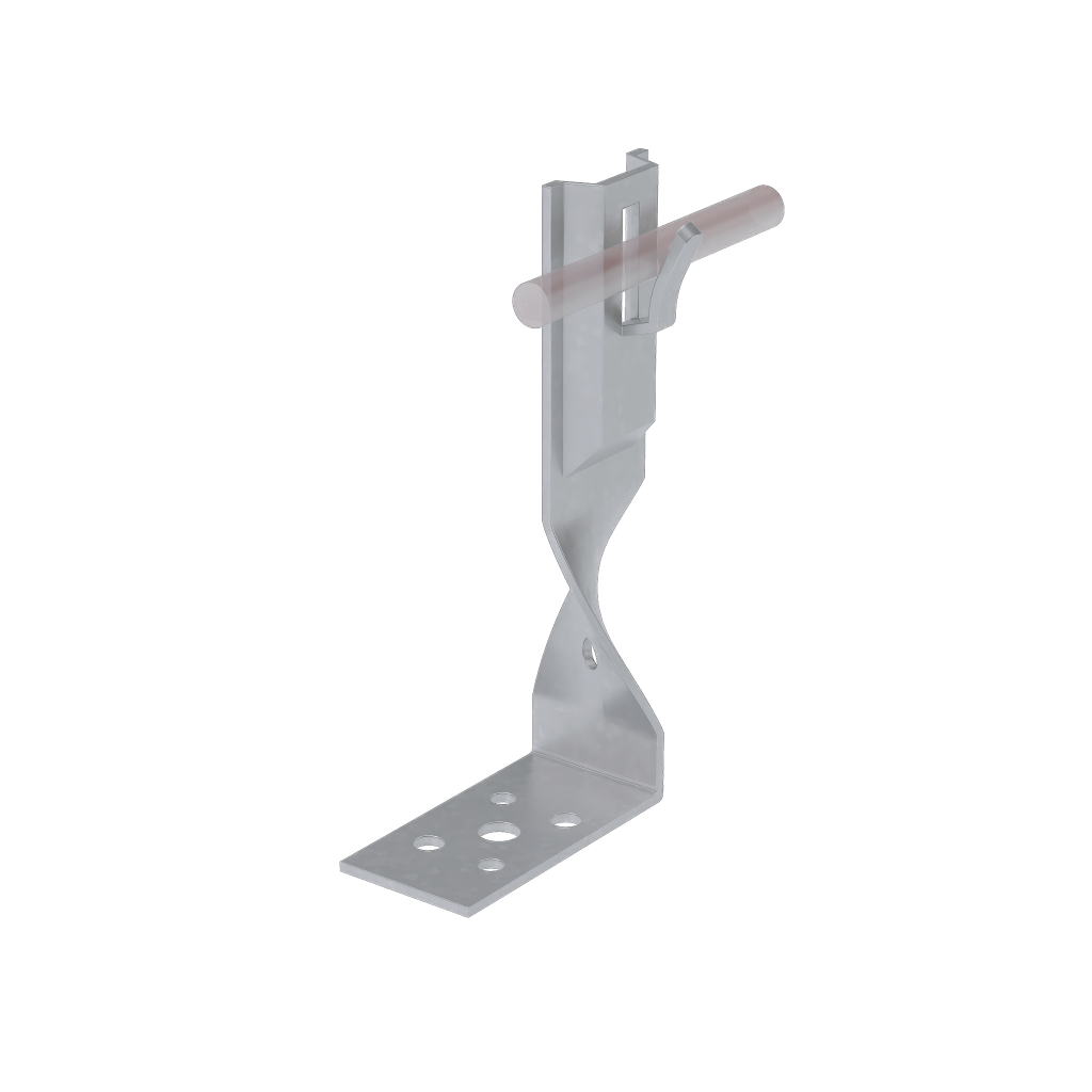 Угловой держатель зажимной скрученный для прутка Ø 5-8 мм H140 мм TD
