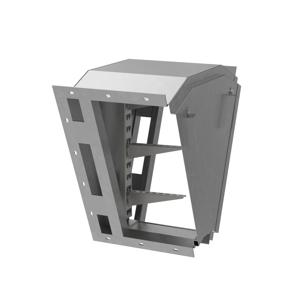 Короб кабельный блочный угловой с поворотом вниз