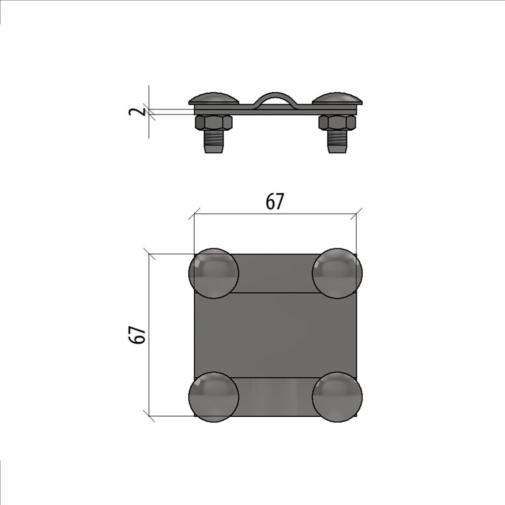 Контрольный соединитель полоса до 40 мм пруток Ø 5-10 мм TD
