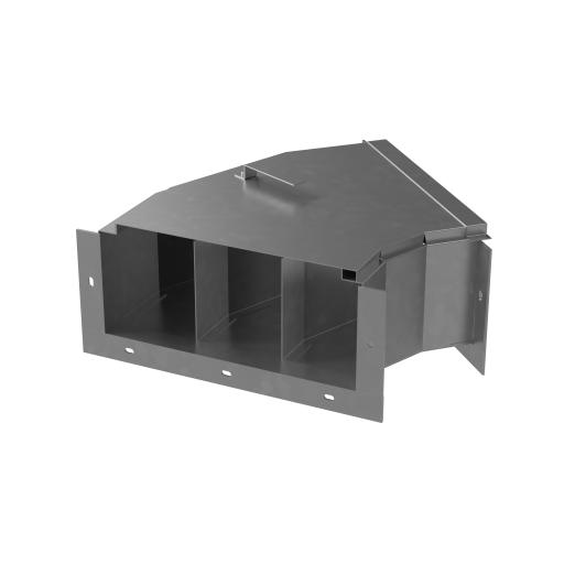 Короб кабельный блочный угловой горизонтальный трехканальный