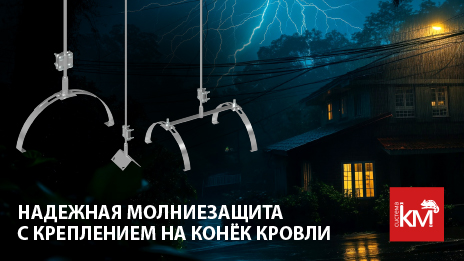 Молниеприёмная мачта AURAFORT® с креплением на конёк: надёжная защита скатных кровель